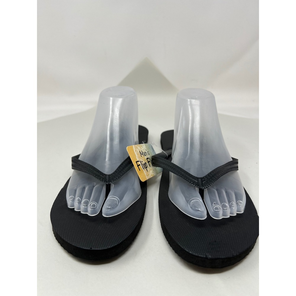 Old East Main Co Flip Flops Mens Size 11/12 Black Thong Sandals New